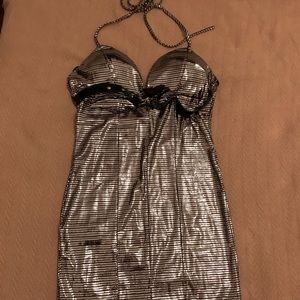 Silver chrome party dress